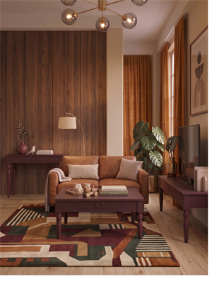Woodenbend Marine Bordo Orta Sehpa | 80x80 cm Country Tarz Torna Ayaklı Kare Lake Sehpa
