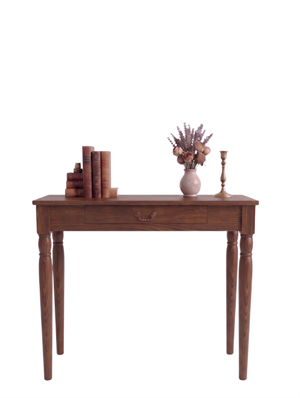 Woodenbend Marine Ceviz Dresuar 100 cm | Klasik Country Doğal Kayın Kaplamalı Ahşap Dresuar