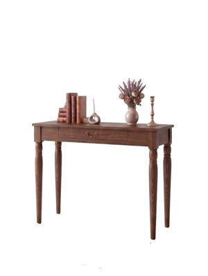 Woodenbend Marine Ceviz Dresuar 100 cm | Klasik Country Doğal Kayın Kaplamalı Ahşap Dresuar