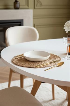 Woodenbend MAVENNA NATURAL BEYAZ MASA SANDALYE TAKIMI 80X120