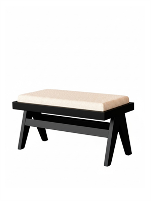 Woodenbend Mavenna Oval Siyah Ahşap Lake Masa Sandalye Takımı 80x130 cm – 2 Sandalye + 1 Bench Modern İskandinav Set