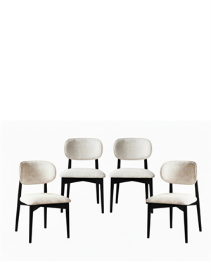 Woodenbend Mavenna Siyah Oval Ahşap Lake Masa Sandalye Takımı 80x130 cm – 4 Sandalyeli