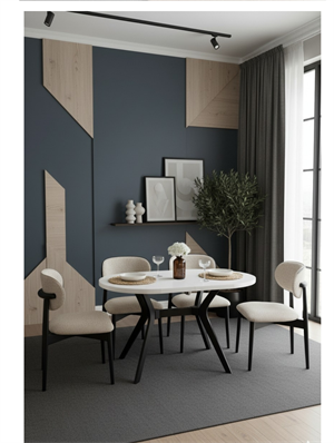 Woodenbend Mavenna Siyah Oval Beyaz Ahşap Lake Masa Sandalye Takımı 80x130 cm – 4 Sandalyeli