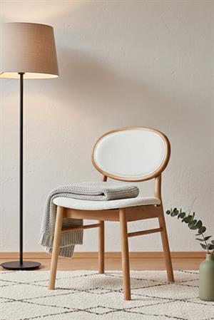Woodenbend Medin Natural Ahşap Kayın Ağacı 4 lü Döşemeli Sandalye Modern İskandinav Set
