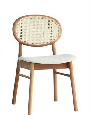 Woodenbend Medin Naturel Ahşap Hazeranlı Sandalye (4 adet)