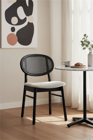 Woodenbend Medin Siyah Ahşap Hazeranlı Sandalye – Doğal Kayın Ağacı