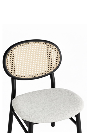 Woodenbend Medin Siyah Ahşap Natural Hazeranlı Sandalye – Doğal Kayın Ağacı 2 Adet