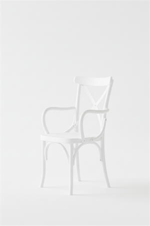 Woodenbend Milano Thonet Kollu  Beyaz Ahşap Kayın Ağacı Sandalye –Ahşap Detaylı El İşçiliği