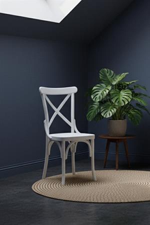 Woodenbend Milano Thonet Beyaz Ahşap Kayın Ağacı Sandalye –Ahşap Detaylı El İşçiliği