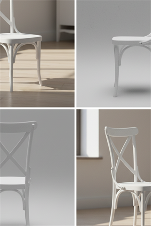Woodenbend Milano Thonet Beyaz Ahşap Kayın Ağacı Sandalye –Ahşap Detaylı El İşçiliği