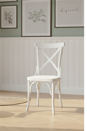 Woodenbend Milano Thonet Beyaz Ahşap Kayın Ağacı Sandalye –Ahşap Detaylı El İşçiliği