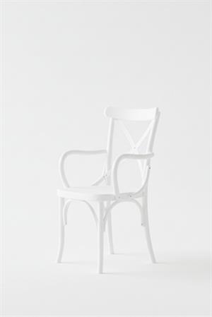 Woodenbend Milano Thonet Kollu Beyaz Ahşap Kayın Ağacı Sandalye –Ahşap Detaylı El İşçiliği