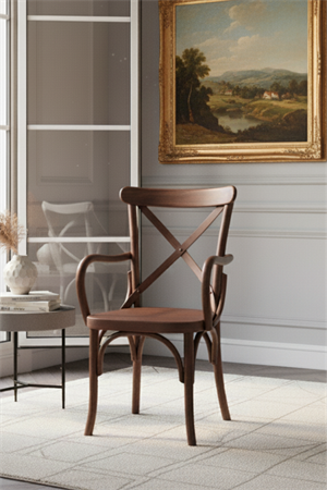Woodenbend Milano Thonet Kollu Ceviz Rengi  Ahşap Kayın Ağacı Sandalye –Ahşap Detaylı El İşçiliği