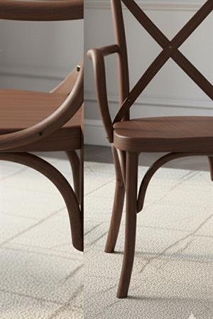 Woodenbend Milano Thonet Kollu Ceviz Rengi Ahşap Kayın Ağacı Sandalye –Ahşap Detaylı El İşçiliği