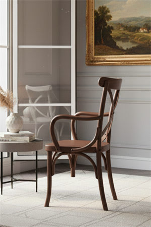 Woodenbend Milano Thonet Kollu Ceviz Rengi  Ahşap Kayın Ağacı Sandalye –Ahşap Detaylı El İşçiliği