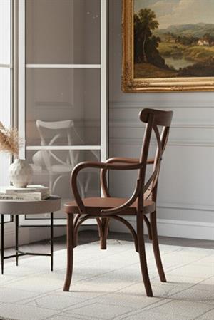Woodenbend Milano Thonet Kollu Ceviz Rengi Ahşap Kayın Ağacı Sandalye –Ahşap Detaylı El İşçiliği