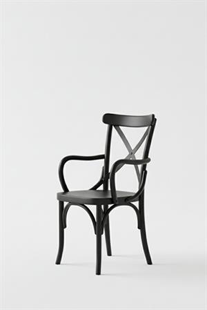 Woodenbend Milano Thonet Kollu Siyah Ahşap Kayın Ağacı Sandalye –Ahşap Detaylı El İşçiliği
