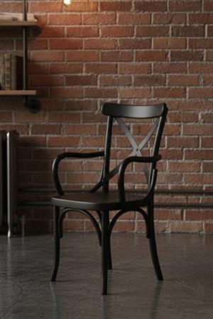 Woodenbend Milano Thonet Kollu Siyah Ahşap Kayın Ağacı Sandalye –Ahşap Detaylı El İşçiliği
