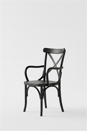Woodenbend Milano Thonet Kollu Siyah Ahşap Kayın Ağacı Sandalye –Ahşap Detaylı El İşçiliği