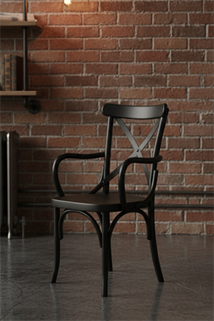 Woodenbend Milano Thonet Kollu Siyah Ahşap Kayın Ağacı Sandalye –Ahşap Detaylı El İşçiliği
