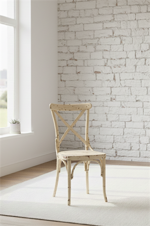 Woodenbend Milano Thonet  Krem Eskitme Ahşap Kayın Ağacı Sandalye –Ahşap Detaylı El İşçiliği