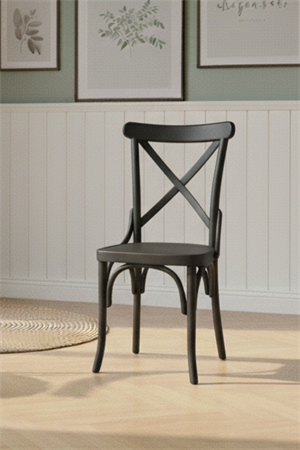 Woodenbend Milano Thonet Siyah Ahşap Kayın Ağacı Sandalye –Ahşap Detaylı El İşçiliği