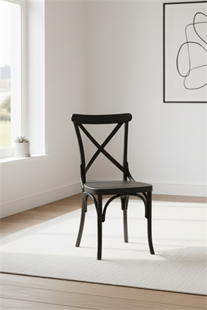 Woodenbend Milano Thonet Siyah Ahşap Kayın Ağacı Sandalye –Ahşap Detaylı El İşçiliği