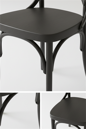 Woodenbend Milano Thonet Siyah Ahşap Kayın Ağacı Sandalye –Ahşap Detaylı El İşçiliği