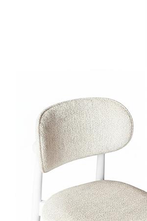 Woodenbend Milas Beyaz Yuvarlak Döşemeli Masa Sandalye Takımı 100x100 cm – 4 Sandalyeli