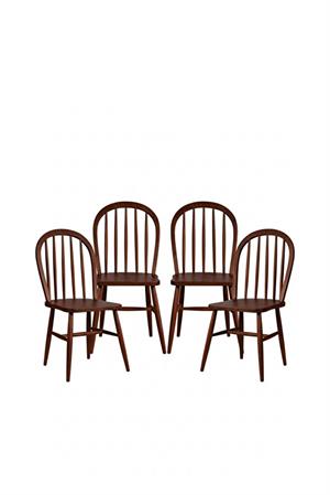 Woodenbend Milena Ceviz Rengi Kayın Ağacı Sandalye 4lü Set – İskandinav Modern Tasarım