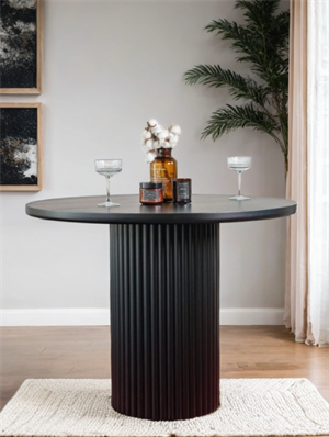 Woodenbend Mirla Ahşap Siyah masa 100x100