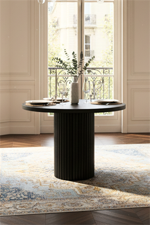 Woodenbend Mirla Ahşap Siyah masa 100x100