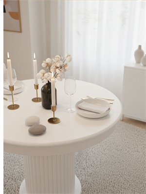 Woodenbend Mirla Beyaz Ahşap Açılır Masa 100x100 cm – Açılınca 100x130 cm, Modern Tasarım