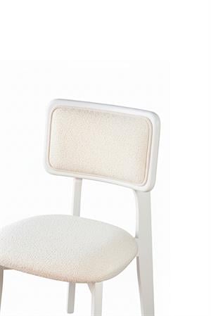 Woodenbend Mirla Beyaz Döşemeli Kayın Ağacı Sandalye – Modern İskandinav Bohem Tasarım Tekli