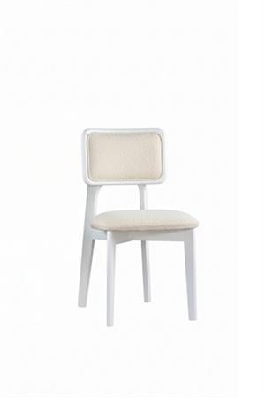 Woodenbend Mirla Beyaz Döşemeli Kayın Ağacı Sandalye 2li Set – Modern İskandinav Bohem Tasarım