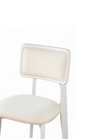 Woodenbend Mirla Beyaz Döşemeli Kayın Ağacı Sandalye 4lü Set – Modern İskandinav Bohem Tasarım