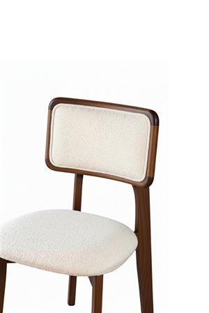Woodenbend Mirla Ceviz Döşemeli Kayın Ağacı Sandalye 2li Set – Modern İskandinav Bohem Tasarım