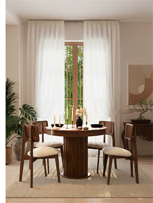 Woodenbend Mirla Ceviz Rengi Açılır Masa Takımı 100x100 cm – Açılınca 100x130 cm, Modern Tasarım