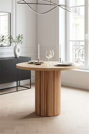 Woodenbend Mirla Natural 100 cm Yuvarlak Yemek Masası – Bohem & İskandinav Tarz