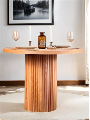 Woodenbend Mirla Natural 100 cm Yuvarlak Yemek Masası – Bohem & İskandinav Tarz