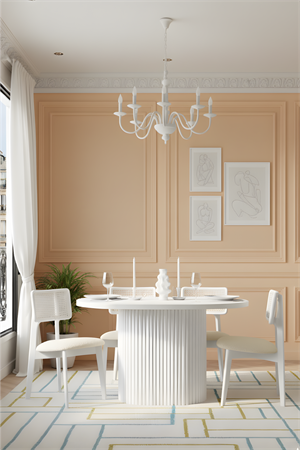 Woodenbend Mirla Oval Beyaz Ahşap 80x130 Ahşap Yemek Masası Takımı – Hazeran Sandalyeli 4 Kişilik Masa Seti