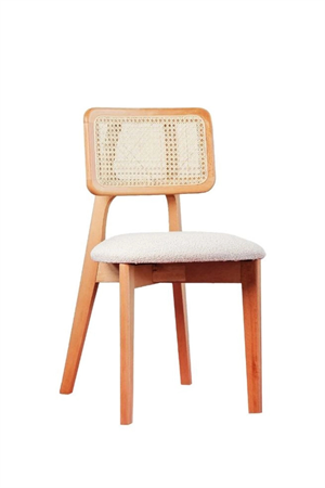 Woodenbend Mirla 80x130 Oval Natural Ahşap Yemek Masası Takımı – 4-6 Kişilik Hazeran Sandalyeli İskandinav ve Modern Masa Seti