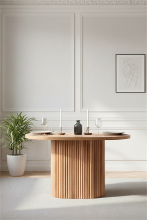 Woodenbend Mirla 80x130 Oval Natural Ahşap Yemek Masası Takımı – 4-6 Kişilik Hazeran Sandalyeli İskandinav ve Modern Masa Seti