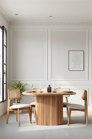 Woodenbend Mirla 80x130 Oval Natural Ahşap Yemek Masası Takımı – 4-6 Kişilik Hazeran Sandalyeli İskandinav ve Modern Masa Seti