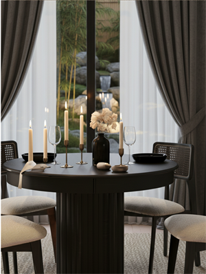 Woodenbend Mirla Siyah Ahşap Açılır Masa 100x100 cm – Açılınca 100x130 cm, Modern Tasarım