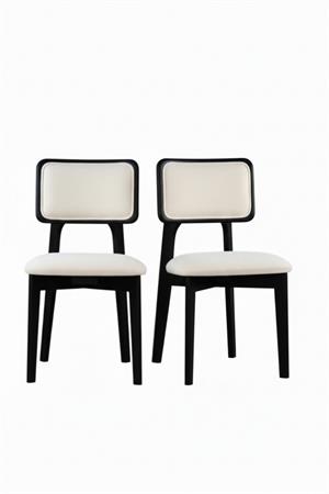 Woodenbend Mirla Siyah Döşemeli Kayın Ağacı Sandalye 4lü Set – Modern İskandinav Bohem Tasarım