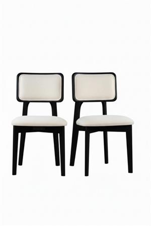 Woodenbend Mirla Siyah Döşemeli Kayın Ağacı Sandalye 2li Set – Modern İskandinav Bohem Tasarım