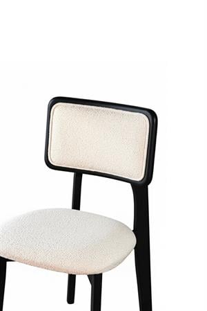 Woodenbend Mirla Siyah Döşemeli Kayın Ağacı Sandalye – Modern Bohem İskandinav Tasarım Tekli