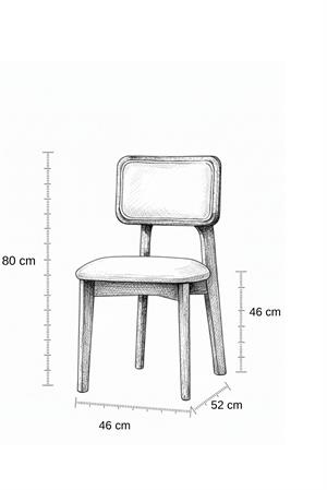 Woodenbend Mirla Siyah Kayın Sandalye – Hazeran Detaylı El İşçiliği ( 2 adet)