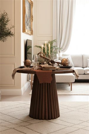 Woodenbend Monaco Ceviz Rengi 100 cm Ahşap Yemek Masası Takımı – Hazeran Sandalyeli 4 Kişilik Masa Seti